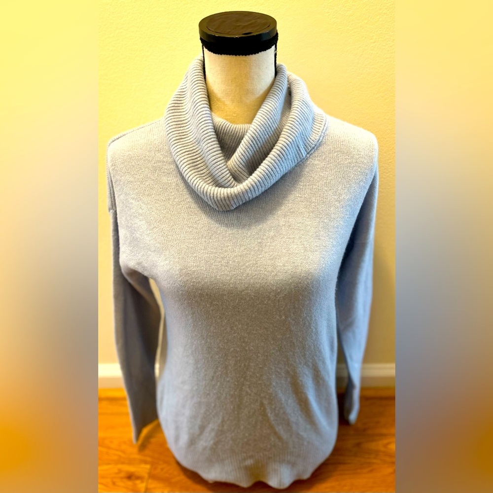Pale blue cowlneck sweater